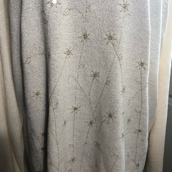 Cream and Gold Star Accent Acrylic Sweater - Picture 3 of 8